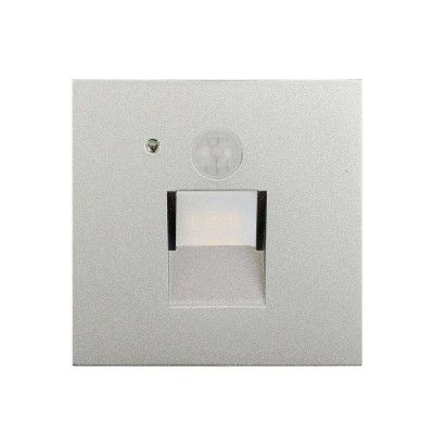Arcchio - Neru Square LED Inbyggdsvägglampa w/Sensor Silver