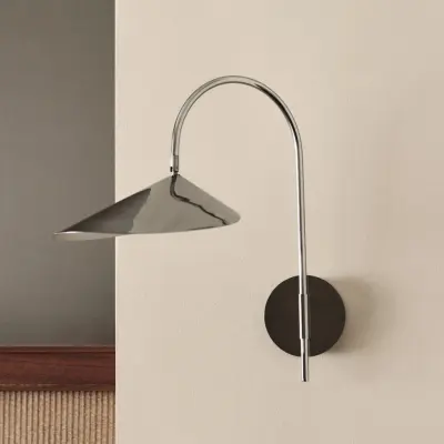 Arum vägglampa, stål, metall, 47 cm – ferm LIVING - Vardagsrum - Design - Rostfritt stål - Med en ljuskälla
