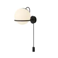 Astep - Model 238/1 Vägglampa Ø20 Black w/Switch