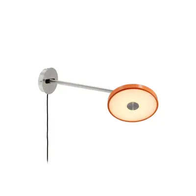 Asteria Long LED-vägglampa, orange, stål, stickkontakt – UMAGE - Vardagsrum - Design - Metall - Med en ljuskälla