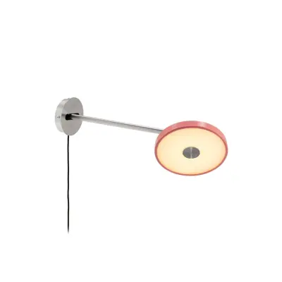 Asteria Long LED-vägglampa, rosa, stål, stickkontakt – UMAGE - Vardagsrum - Design - Metall - Med en ljuskälla