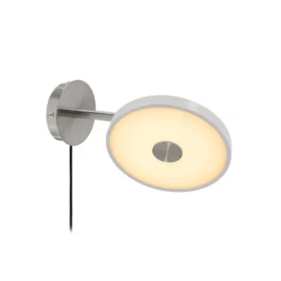 Asteria Short LED-vägglampa, grå, stål, stickkontakt – UMAGE - Vardagsrum - Design - Metall - Med en ljuskälla