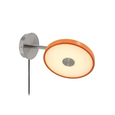 Asteria Short LED-vägglampa, orange, stål, stickkontakt – UMAGE - Vardagsrum - Design - Metall - Med en ljuskälla