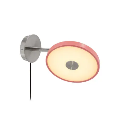 Asteria Short LED-vägglampa, rosa, stål, stickkontakt – UMAGE - Vardagsrum - Design - Metall - Med en ljuskälla
