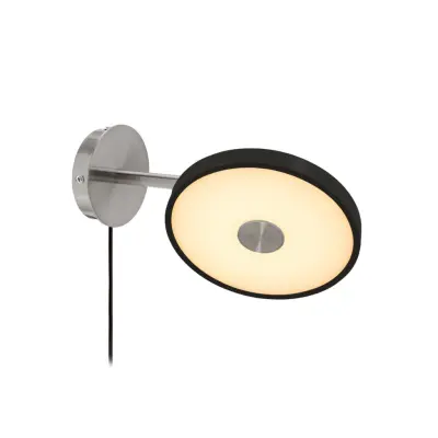 Asteria Short LED-vägglampa, svart, stål, stickkontakt – UMAGE - Vardagsrum - Design - Metall - Med en ljuskälla