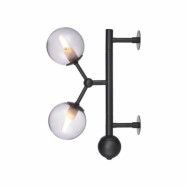 Atom vägglampa, rökgrå/svart