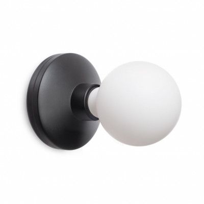 Bee vägglampa, svart/vit