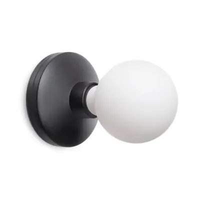 Bee vägglampa, svart/vit