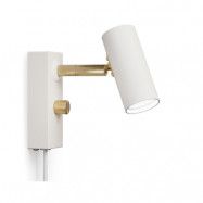 Belid - Cato Vägglampa Matt Vit/Blank Mässing