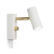Belid - Cato Vägglampa Matt Vit/Blank Mässing