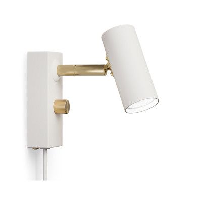 Belid - Cato Vägglampa Matt Vit/Blank Mässing