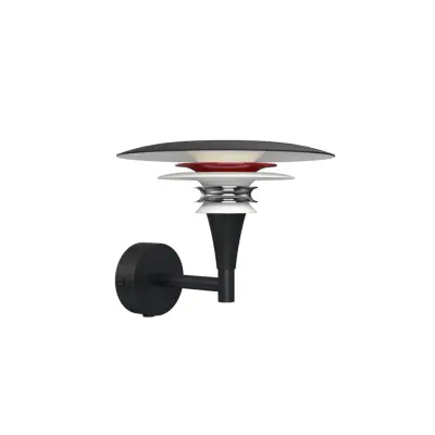 Belid Diablo vägglampa Flat svart/Glossy red