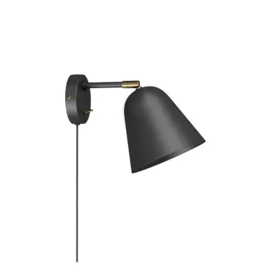 Belid Vägglampa Alva struktursvart/rå mässing