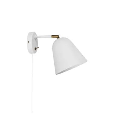 Belid Vägglampa Alva strukturvit/rå mässing