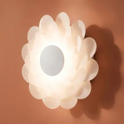 Bloem LED-vägglampa, vit, Ø 40 cm, 3-stegs dimbar, plast – Lucande - Vardagsrum - Modern - Rund