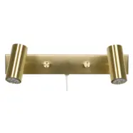 Cato vägglampa dubbel LED, mässing 15,4cm
