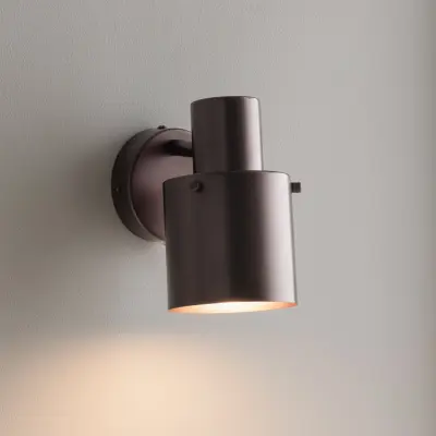 Clark spotlight till vägg, bredd 10 cm, bronsfärgad – Globen Lighting - Vardagsrum - Skandinavisk - Metall - Med en ljuskälla