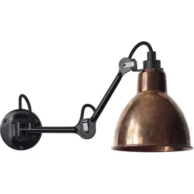 Lampe Gras - 204 Vägglampa Black/Raw Copper