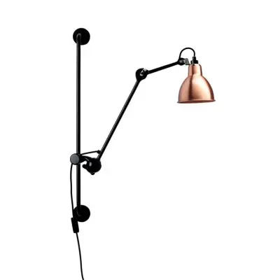 Lampe Gras - 210 Vägglampa Svart/Koppar/Vit