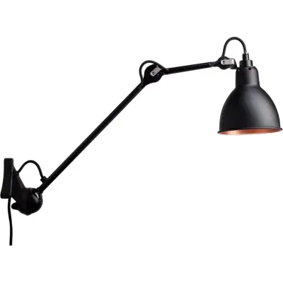 Lampe Gras - 222 Vägglampa Svart/Svart/Koppar