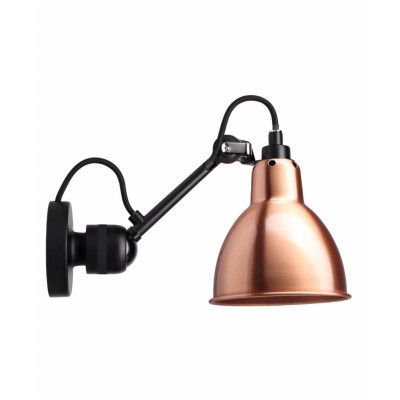 Lampe Gras - 304 Vägglampa Svart/Koppar/Vit