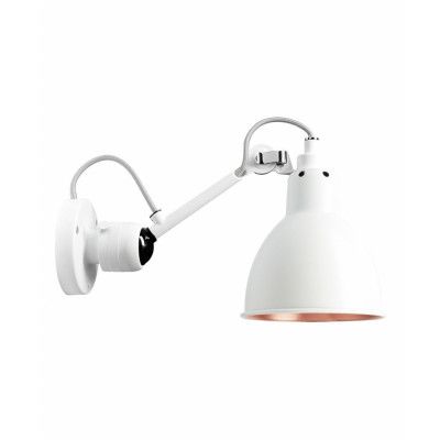 Lampe Gras - 304 Vägglampa Vit/Vit/Koppar