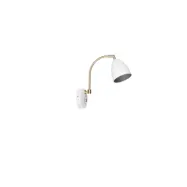 Deluxe vägglampa LED, mattvit/mässing 22cm