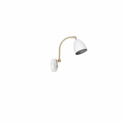 Deluxe vägglampa LED, mattvit/mässing 22cm
