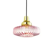 DESIGN BY US - New Wave Optic pendellampa rosa/guld –