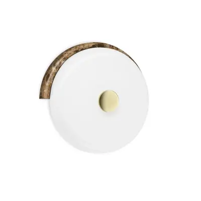 DESIGN BY US - Trip LED-vägglampa, brun/vit, glas –