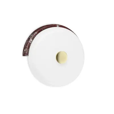 DESIGN BY US - Trip LED-vägglampa, vinröd/vit, glas –