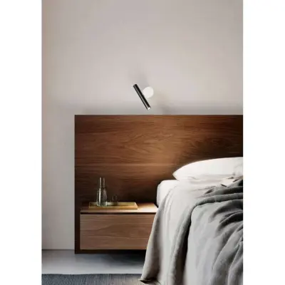 Doi Vägglampa 2700K Black/Ribbed White Luceplan - Vardagsrum - Aluminium