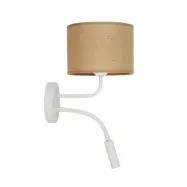 Duolla - Jute vägglampa textil brun/vit läslampa