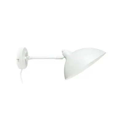 Dyberg Larsen - Futura vägglampa, vit, 15W, kabel, metall