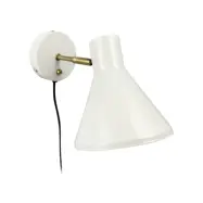 Dyberg Larsen - Sleep Vägglampa Shiny White/Antique Brass