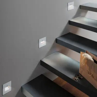 Edge Quadro LED-infälld vägglampa Square Vit Sensor – Paulmann Edge Quadro Square Sensor - Hall - Modern - Plast - Vinklad