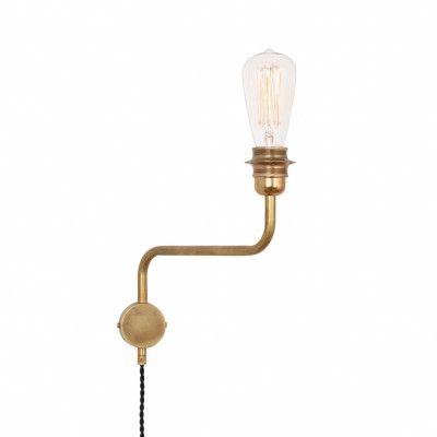 Edison vägglampa upp, råmässing 32cm