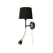 EKETORP vägglampa, svart/mässing