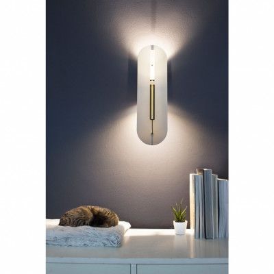 Equilibrio Vägglampa, mattvit/mässing