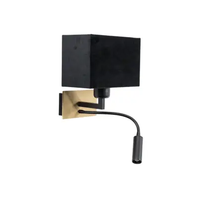 Euluna - Harry Square Vägglampa Mässing/Black/Svart-