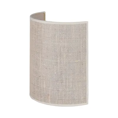 Euluna - Jute vägglampa höjd 24 cm halvrund vit/ecru