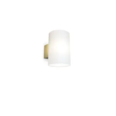 Evoke vägglampa L satin brass/opal E14