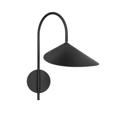 ferm LIVING - Arum vägglampa, svart, vinklingsbar, 26 cm