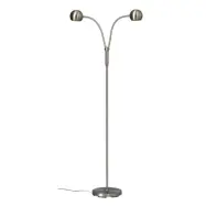 Fladen golvlampa tvåarmad, nickel