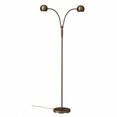 Fladen golvlampa tvåarmad, oxid