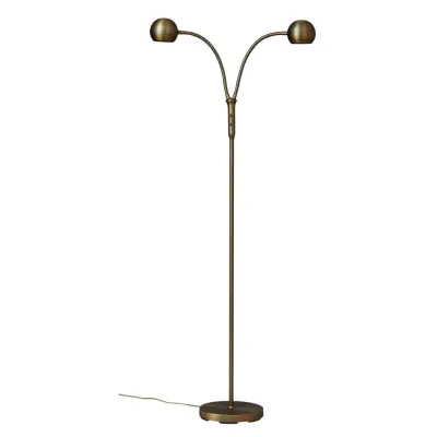 Fladen golvlampa tvåarmad, oxid