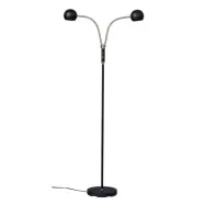 Fladen golvlampa tvåarmad, svart