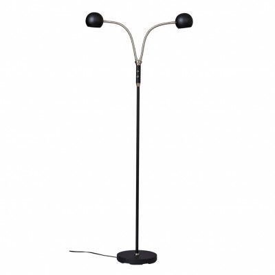 Fladen golvlampa tvåarmad, svart