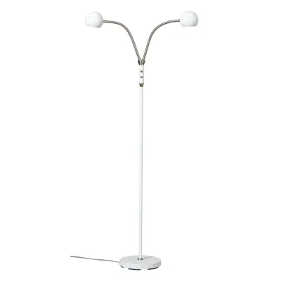Fladen golvlampa tvåarmad, vit