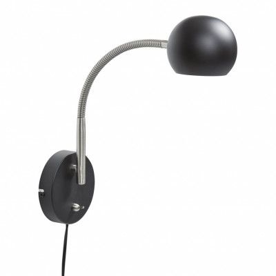 Fladen vägglampa, svart